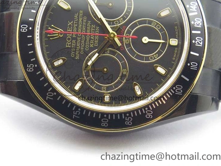 Bracelet Kravitz Daytona Black YG Best Maker On DLC DLC BP Dial Strap) A4130 Edition (Free Leather 0121